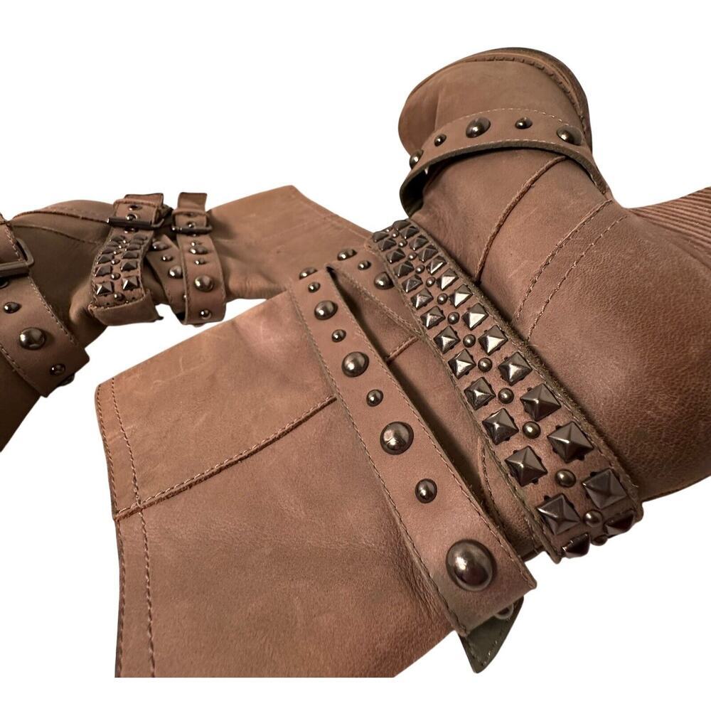 Naughty Monkey Women’s Civil Code Grey Leather Studded Buckle Boots Sz. 8 - Picture 11 of 11